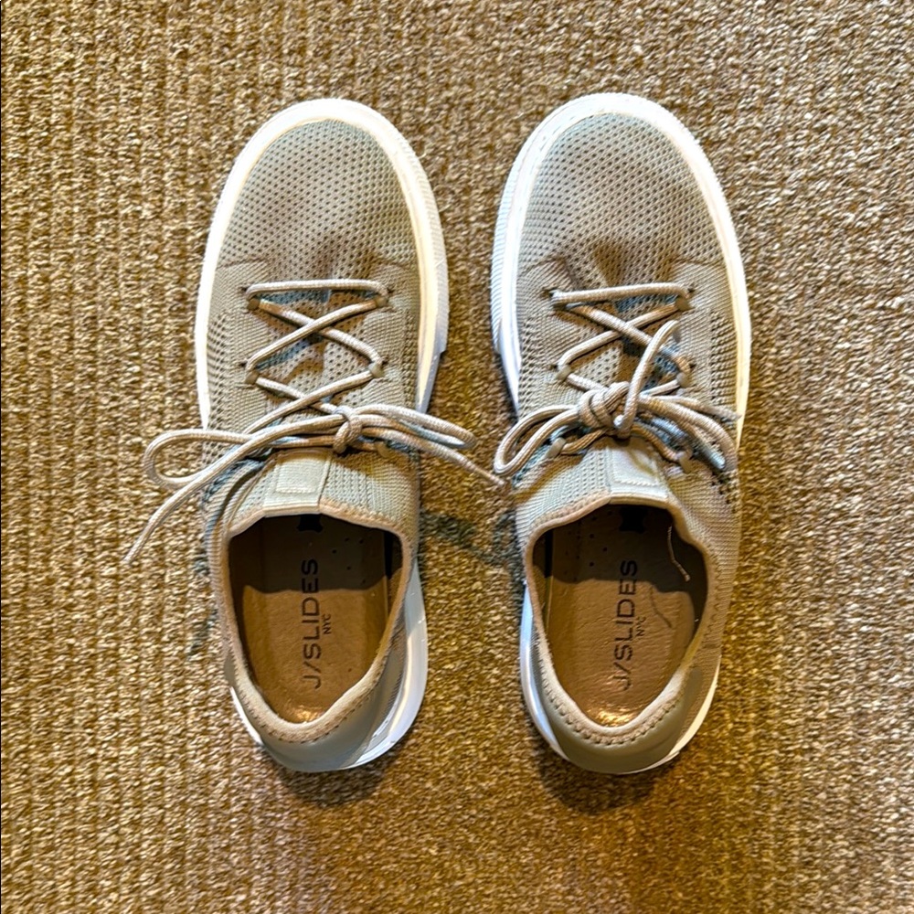 J/Slides Khaki Knit Platform Sneakers